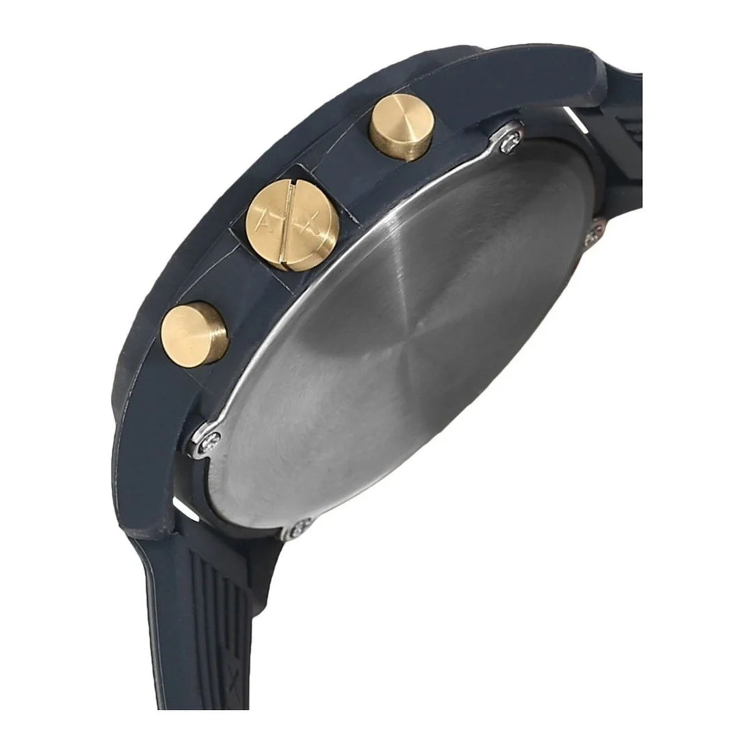 ARMANI EXCHANGE CHRONOGRAPH BLUE SILICONE STRAP WATCH MENS AX1335 - 47MM