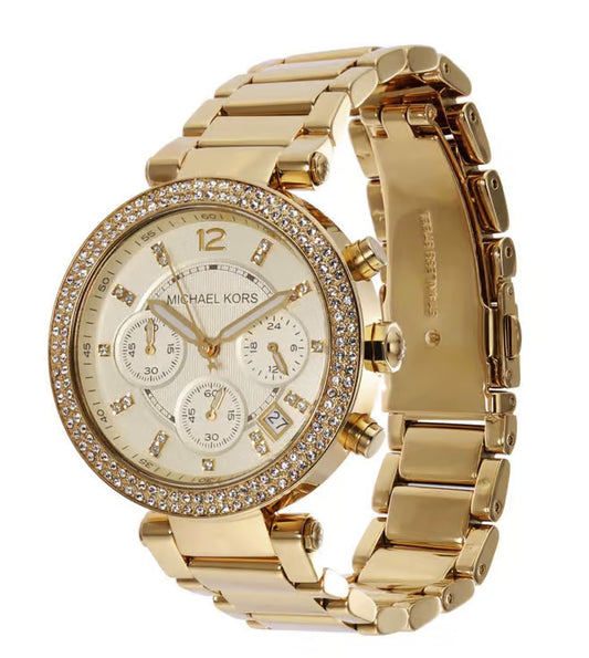 MICHAEL KORS - PARKER GOLD-TONE WATCH WITH STONES IN DIAL - MK5354 (W)