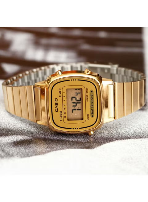 Casio Women's LA670WGA-1DF Digital Gold-Tone Watch