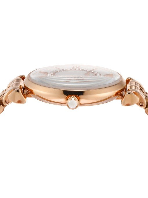 EMPORIO ARMANI GIANNI T-BAR WOMEN WATCH MOTHER OF PEARL DIAL ROSE GOLD BAND