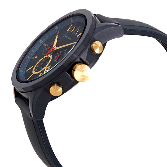 ARMANI EXCHANGE CHRONOGRAPH BLUE SILICONE STRAP WATCH MENS AX1335 - 47MM