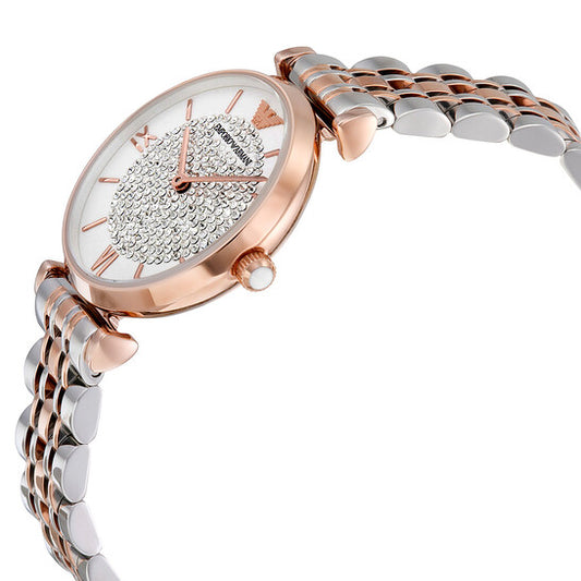 EMPORIO ARMANI GIANNI T-BAR TWO-HAND TWO-TONE LADIES WATCH