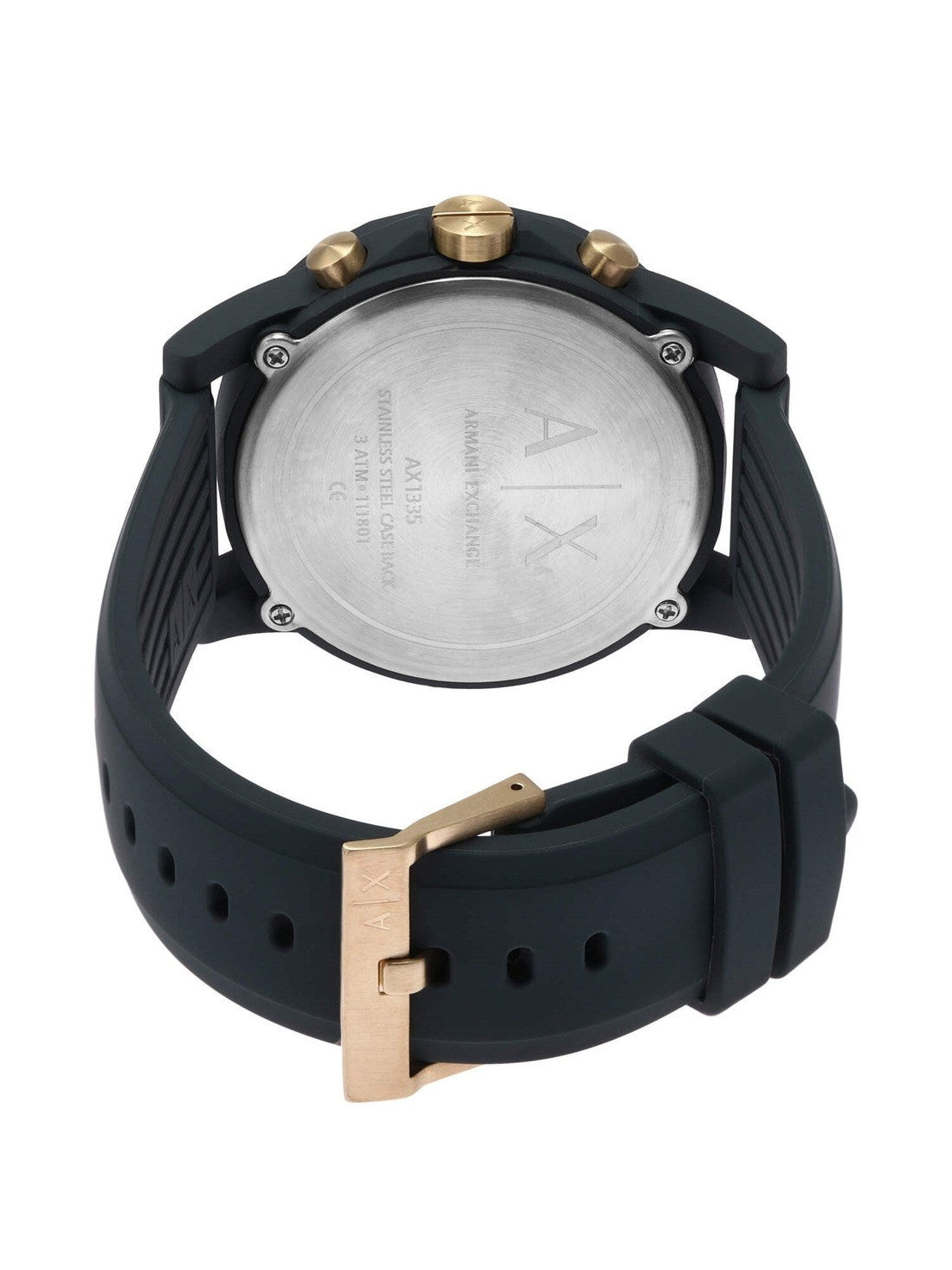ARMANI EXCHANGE CHRONOGRAPH BLUE SILICONE STRAP WATCH MENS AX1335 - 47MM