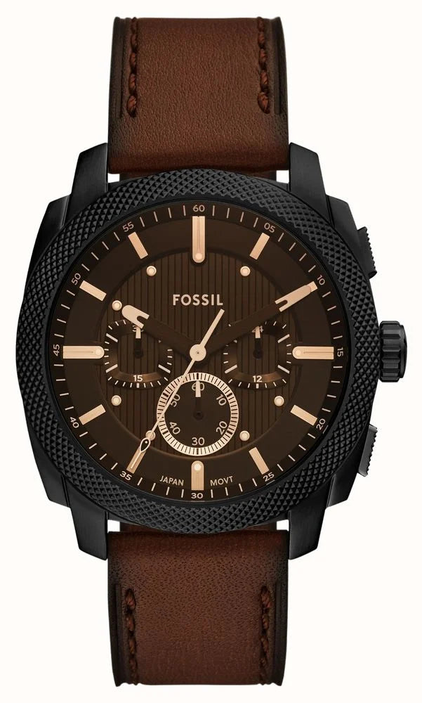 FOSSIL MACHINE QUARTZ BROWN DIAL MEN'S WATCH - FS4656