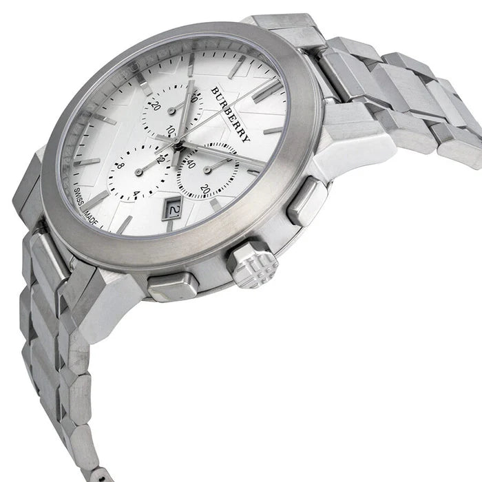 BURBERRY - THE CLASSIC CITY SILVER CHRONOGRAPH WACTH - BU9350 (M)