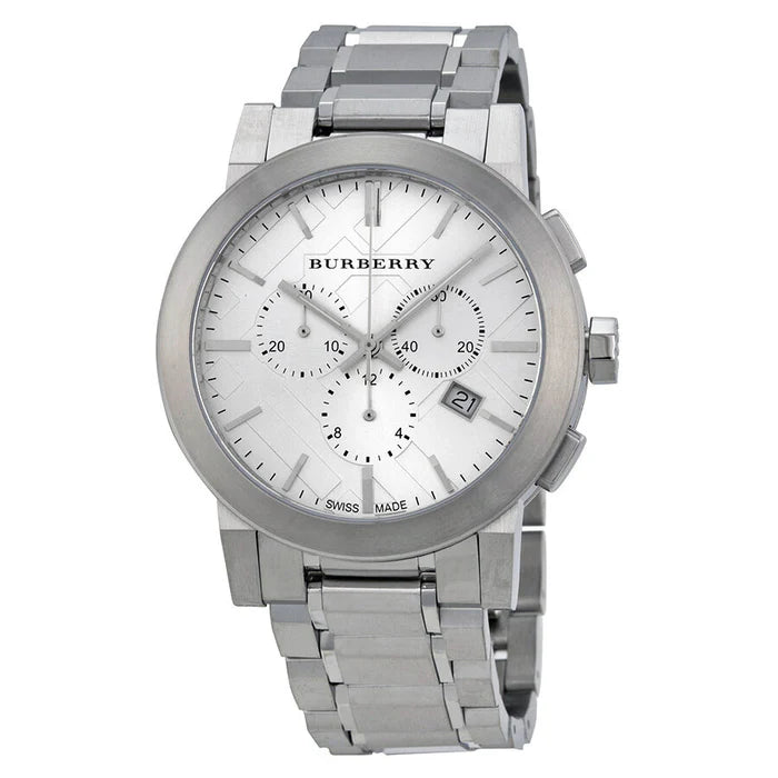 BURBERRY - THE CLASSIC CITY SILVER CHRONOGRAPH WACTH - BU9350 (M)