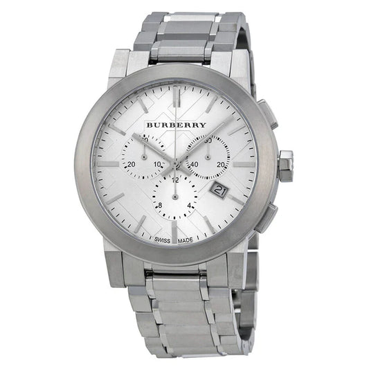 BURBERRY - THE CLASSIC CITY SILVER CHRONOGRAPH WACTH - BU9350 (M)
