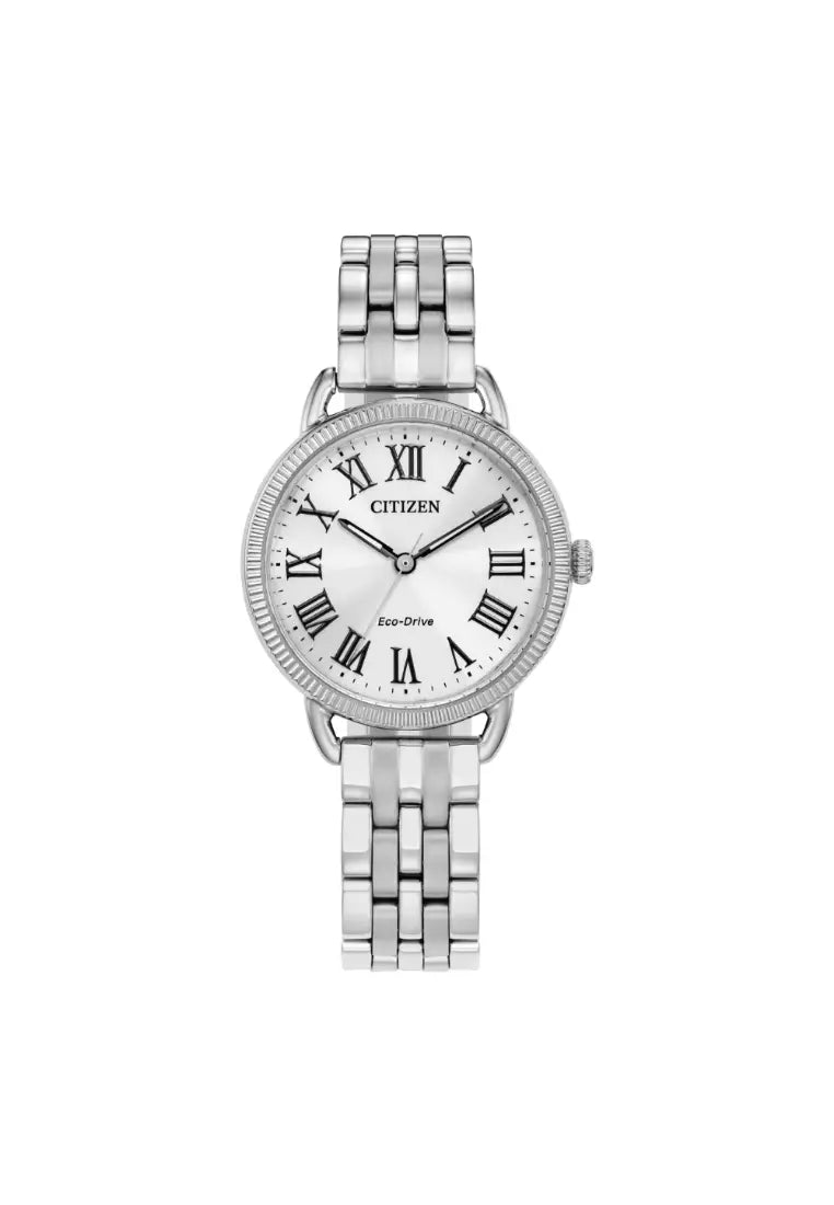 CITIZEN CLASSIC COIN EDGE - SILVER TONE STAINLESS STEEL BRACELET WATCH