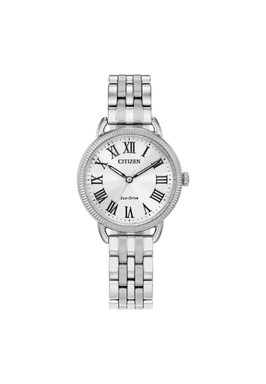 CITIZEN CLASSIC COIN EDGE - SILVER TONE STAINLESS STEEL BRACELET WATCH