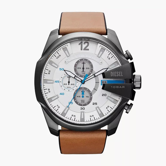 DIESEL - MEGA CHIEF CHRONOGRAPH BROWN LEATHER WATCH - DZ4280 (M)