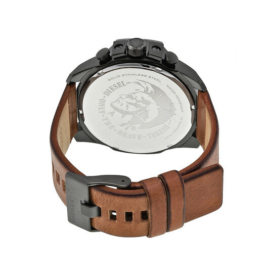 DIESEL - MEGA CHIEF BROWN LEATHER WATCH - DZ4343 (M)
