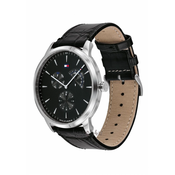 TOMMY HILFIGER QUARTZ LEATHER STRAP BLACK DIAL 1710391 (M)