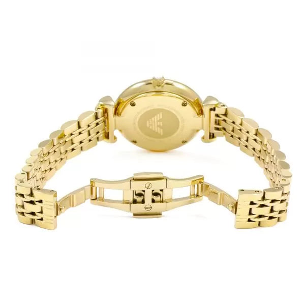 EMPORIO ARMANI GIANNI T-BAR TWO-HAND ROSE GOLD-TONE LADIES WATCH