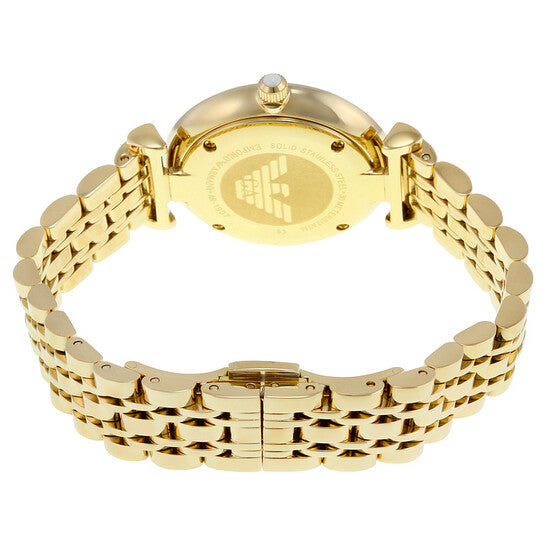 EMPORIO ARMANI GIANNI T-BAR TWO-HAND ROSE GOLD-TONE LADIES WATCH
