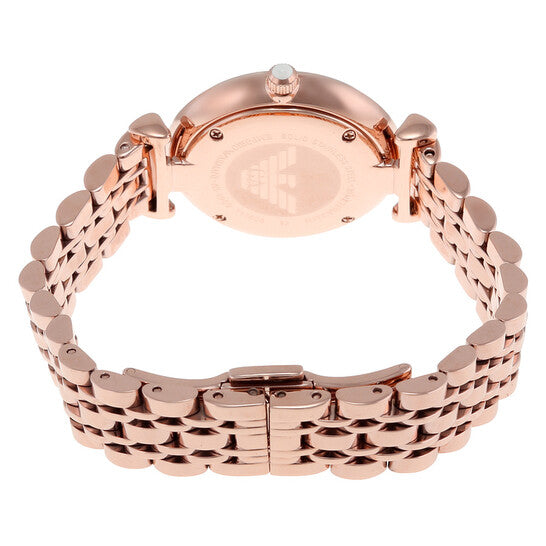 EMPORIO ARMANI GIANNI T-BAR WOMEN WATCH MOTHER OF PEARL DIAL ROSE GOLD BAND
