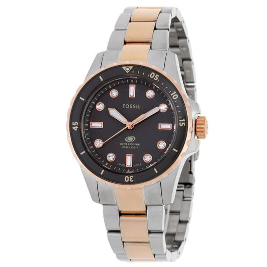 FOSSIL BLUE DIVE QUARTZ GREY DIAL TWO-TONE STAINLESS STEEL WOMEN’S WATCH ES5348 (W)