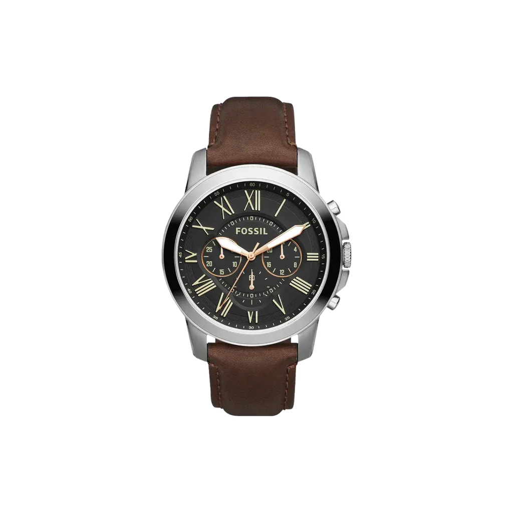 FOSSIL GRANT CHRONOGRAPH BROWN LEATHER WATCH - FS4813
