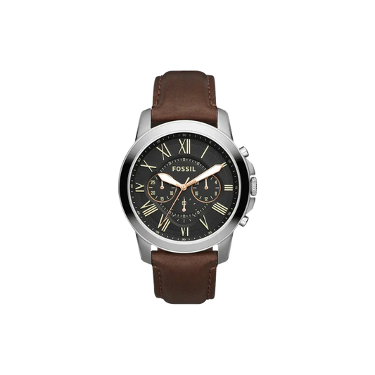 FOSSIL GRANT CHRONOGRAPH BROWN LEATHER WATCH - FS4813