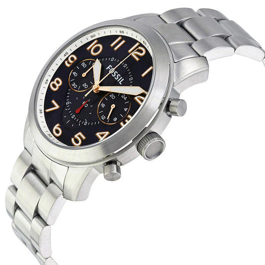 FOSSIL PILOT 54 CHRONOGRAPH STEEL BAND WATCH FS5203 (M)
