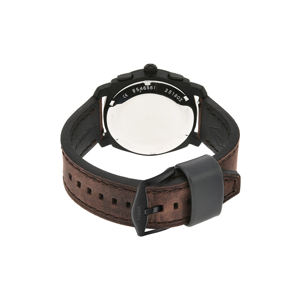 FOSSIL MACHINE QUARTZ BROWN DIAL MEN'S WATCH - FS4656