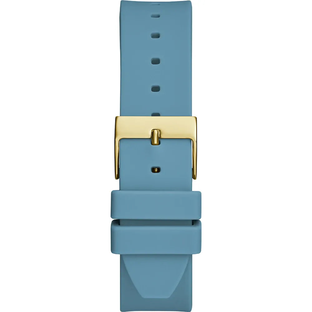 GUESS BOLD FUSION UNISEX GOLD & BLUE SILICONE WATCH | GW0555L3