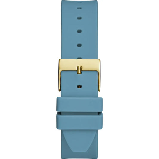 GUESS BOLD FUSION UNISEX GOLD & BLUE SILICONE WATCH | GW0555L3