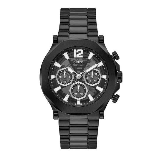 GUESS BLACK STAINLESS STEEL QUARTZ ANALOG WATCH