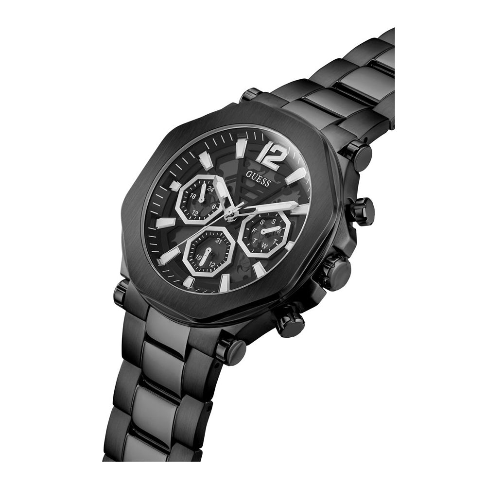 GUESS BLACK STAINLESS STEEL QUARTZ ANALOG WATCH