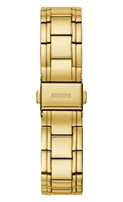 GUESS GOLD TONED STAINLESS STEEL WITH GREEN PATTERN DAIL WATCH