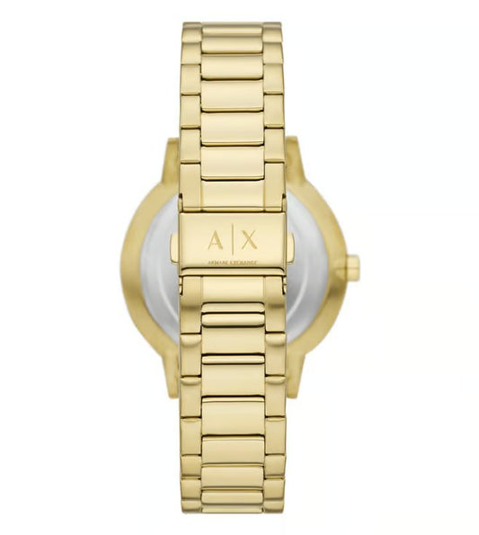 ARMANI EXCHANGE GOLD DIAL GOLD TONE STAINLESS STEEL WATCH GIFT SET AX7144SET (M)