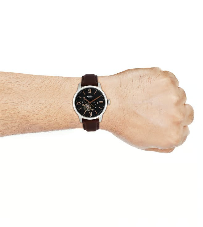 Fossil Townsman Automatic Black Dial Brown Leather ME3061(M)