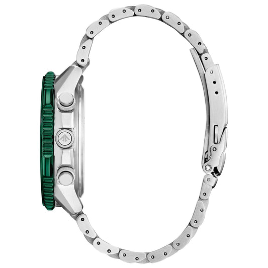 CITIZEN PROMASTER AIR A-T - GREEN DIAL STAINLESS STEEL BRACELET WATCH