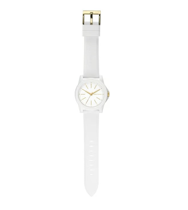 ARMANI EXCHANGE WHITE DIAL WHITE SILICONE STRAP WATCH AX7126 (W)
