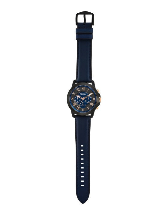 FOSSIL GRANT CHRONOGRAPH BLACK AND BLUE DIAL BLUE LEATHER FS5061 (M)