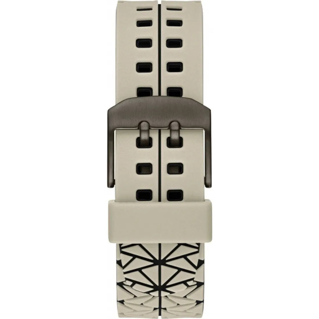 GUESS MEN'S BLACK STAINLESS STEEL, BEIGE SILICONE | GW0342G2
