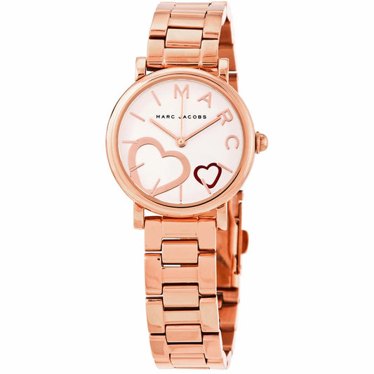 MARC JACOBS - CLASSIC WHITE DIAL ROSE GOLD STEEL STRAP WATCH - MJ3592 (W)