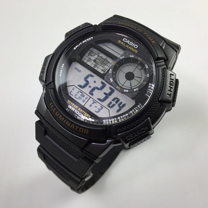 CASIO YOUTH DIGITAL WORLD TIME AE-1000W-1AV AE1000W-1AV (M)