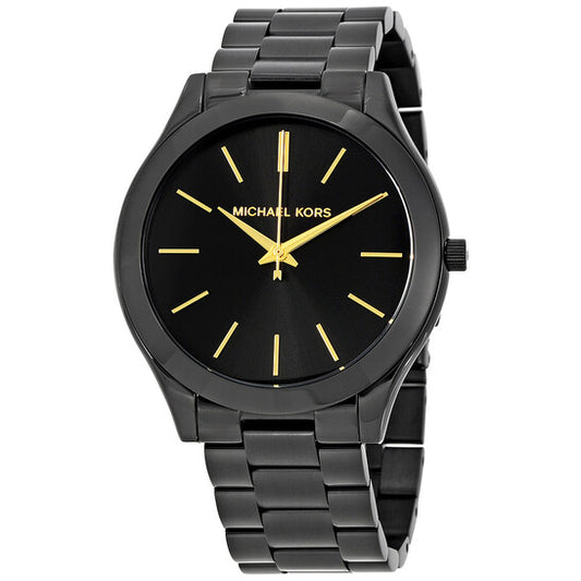 MICHAEL KORS - SLIM RUNWAY BLACK STAINLESS STEEL WATCH - MK3221 (W)