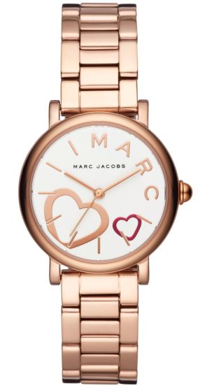 MARC JACOBS - CLASSIC WHITE DIAL ROSE GOLD STEEL STRAP WATCH - MJ3592 (W)