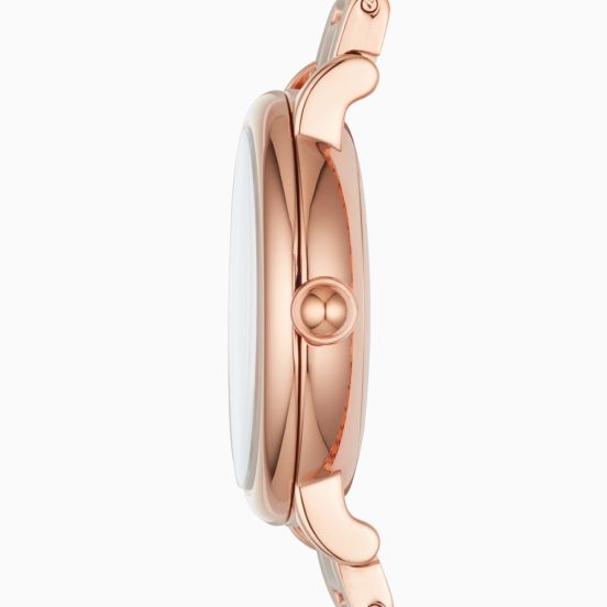 MARC JACOBS - CLASSIC WHITE DIAL ROSE GOLD STEEL STRAP WATCH - MJ3592 (W)