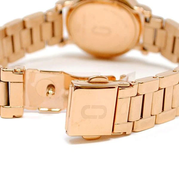 MARC JACOBS - CLASSIC WHITE DIAL ROSE GOLD STEEL STRAP WATCH - MJ3592 (W)