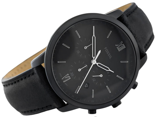 FOSSIL NEUTRA CHRONOGRAPH BLACK LEATHER WATCH - FS5503