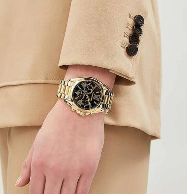 MICHAEL KORS - CHRONOGRAPH BRADSHAW GOLD-TONE STAINLESS STEEL BRACELET WATCH 43MM - MK5739 (W)