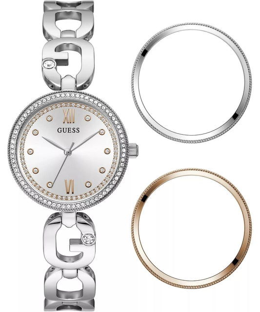 GUESS GRAY STAINLESS STEEL LUXURY WATCH