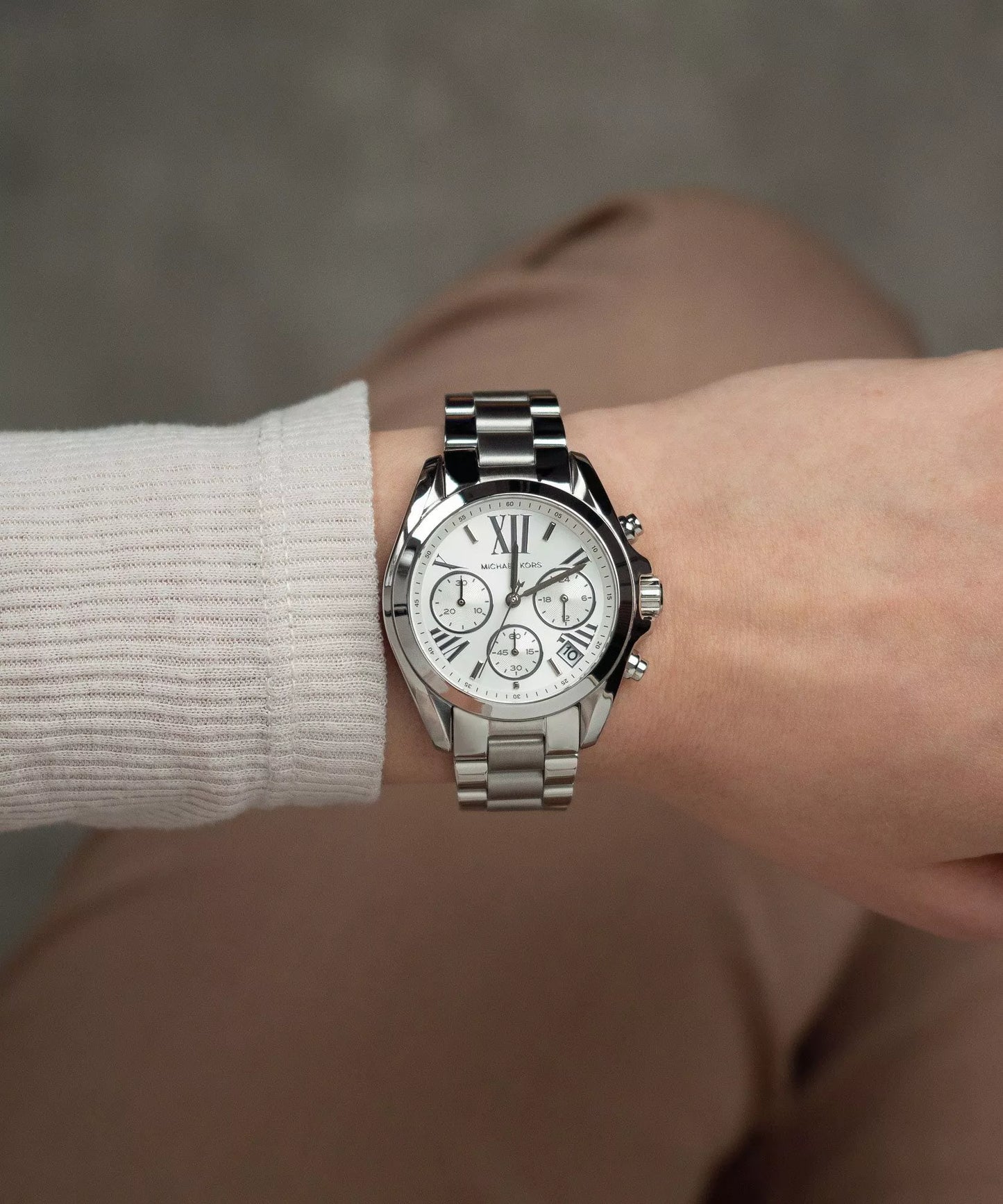 MICHAEL KORS - SILVER-TONE MINI BRADSHAW LADIES WATCH - MK6174 (W)