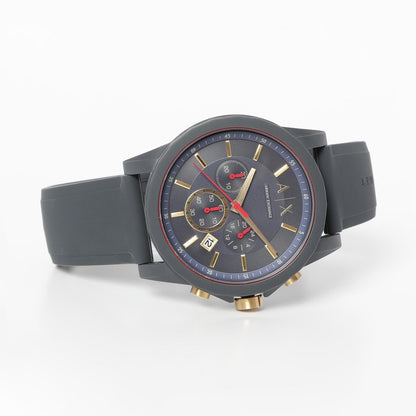 ARMANI EXCHANGE CHRONOGRAPH BLUE SILICONE STRAP WATCH MENS AX1335 - 47MM