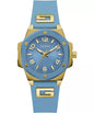 GUESS BOLD FUSION UNISEX GOLD & BLUE SILICONE WATCH | GW0555L3