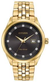 CITIZEN ADDYSEN - MEN'S ECO-DRIVE STEEL BLACK DIAL WATCH