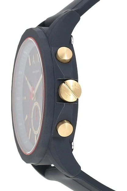 ARMANI EXCHANGE CHRONOGRAPH BLUE SILICONE STRAP WATCH MENS AX1335 - 47MM