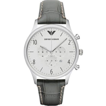 EMPORIO ARMANI GREEN LEATHER MEN'S WATCH